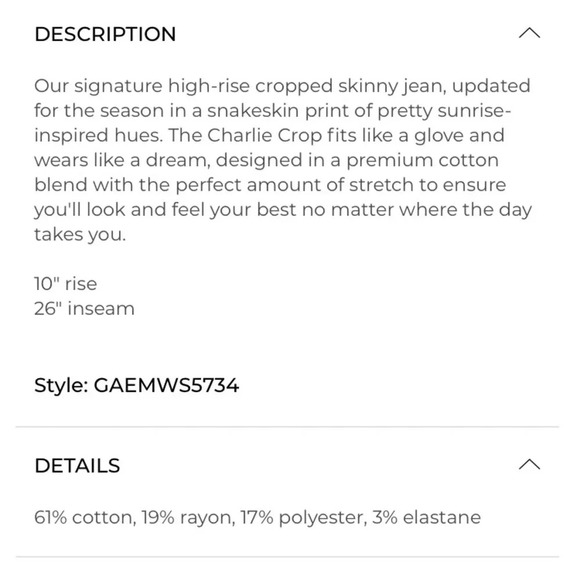 Joe’s Jeans “Meadow Snake Hush” print - Picture 13 of 13